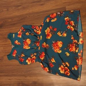 Market and spruce teal floral dress